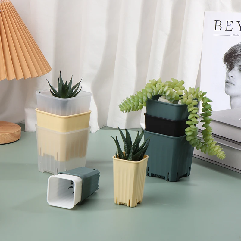 

5Pcs 5/8CM Small Square Flowerpot Thickened Flower Succulents Plant Nursery Grow Pot Mini Cactus Planter Garden Decoration