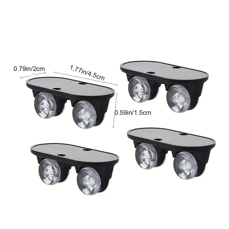 4Pcs Adhesive Pulley Storage Box Casters Trash Can Self-Adhesive Furniture Caster Wheel Home Silent No Scratches Box Wheels