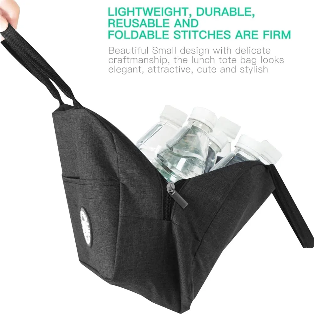 Insulated Lunch Bag Zipper Cooler Tote Thermal Bag Lunch Box Canvas Food Picnic Bags for Work Handbag Food Pattern lunch bag bento bag cooler bag