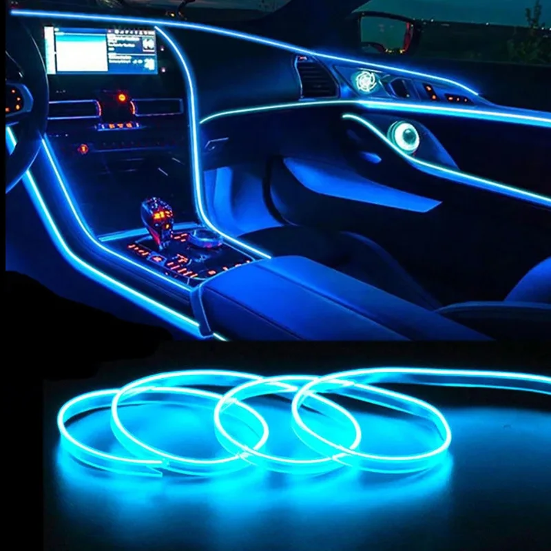 1M/2M/3M/4M/5M Car Interior Light Ambilight Atmosphere Lighting LED Strips  Neon Light Strip Party Auto Decoration Ambient Lamp - AliExpress