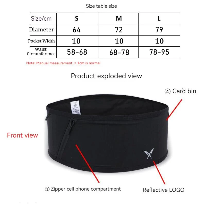 QUESHARK Running Lightweight Fanny Pack With Kettle Pocket Men Women Invisible Marathon Fitness Mobile Phone Storage Waist Bag 6