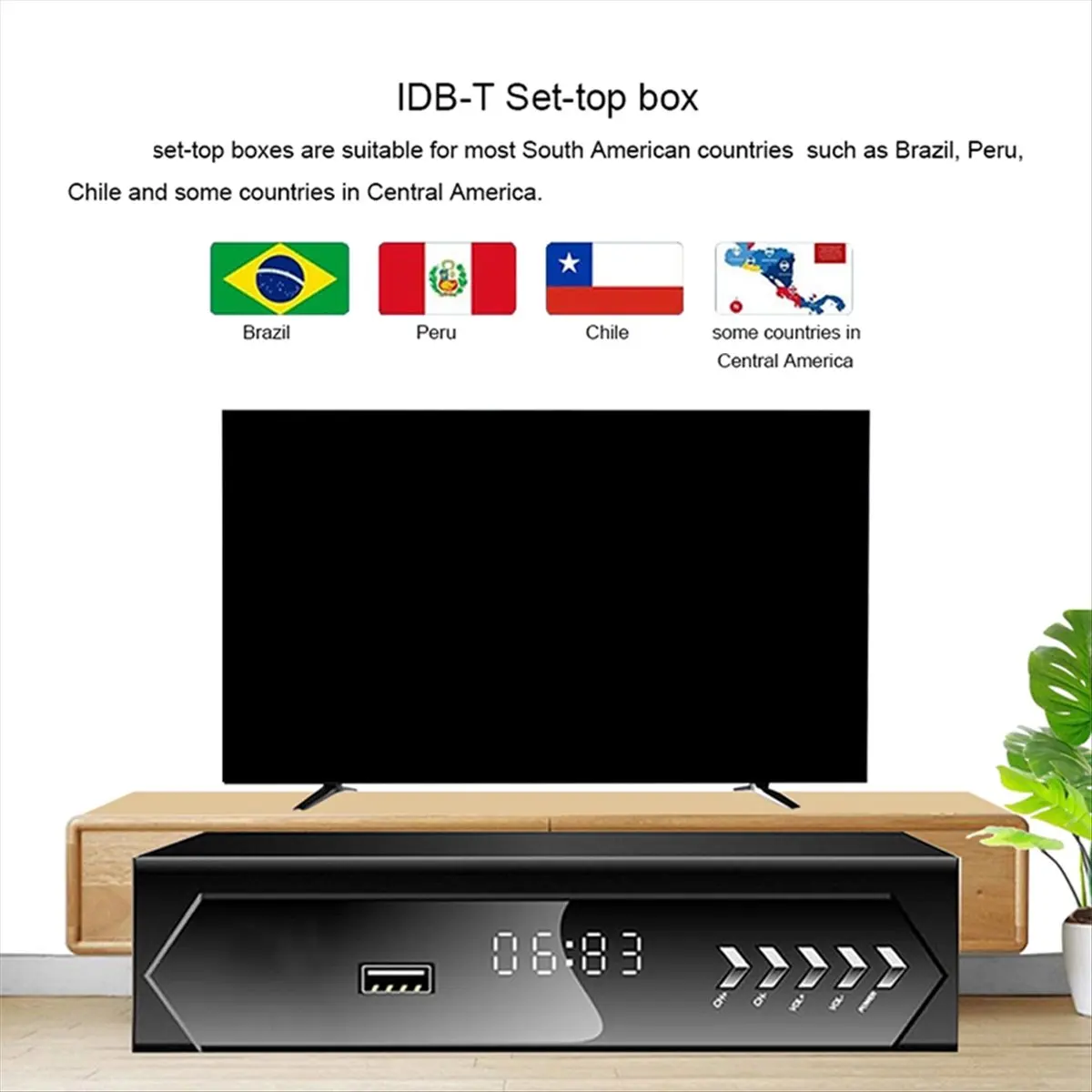 《공장 직송》칠레 브라질 페루용 디지털 지상파 ISDB-T TV 수신기 박스 WIFI 264 ISDBT TV 튜너 수신기 US 플러그