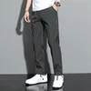 Ice Silk Men's Pants 2023 Summer New Black Gray Thin Business Casual Pants Outdoor Elastic Breathable Straight Leg Sweatpants 5