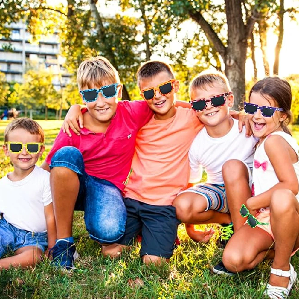 1-12Pcs Pixel sunglasses Retro Pixel glasses Adult boys and girls Photo props birthday party supplies Best Sellers In Accessories