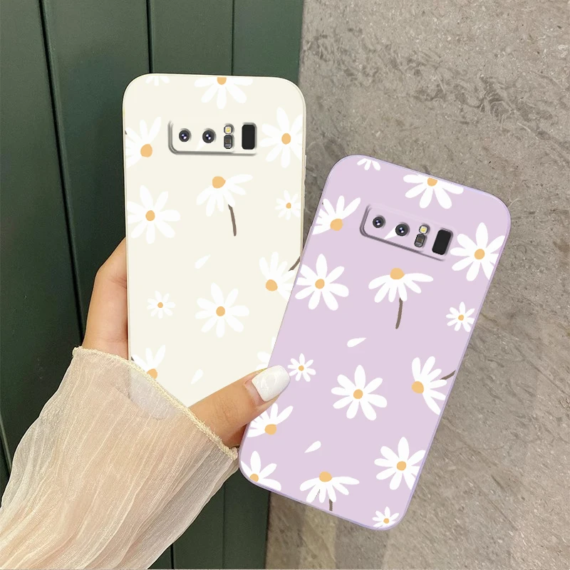 White Sunflower Silicone Shatterproof Phone Case with Camera Protection