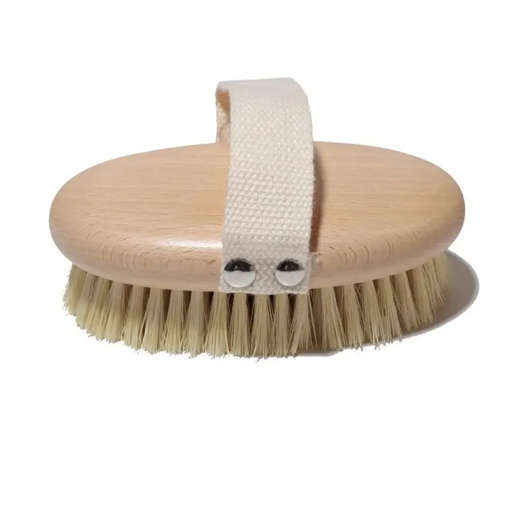 Oval Beech Massage Brush Sisal Bristle Extended Body Dry Brush Handheld Bath Brush Oval Bristle Spa Wellness Accessories Hot 6