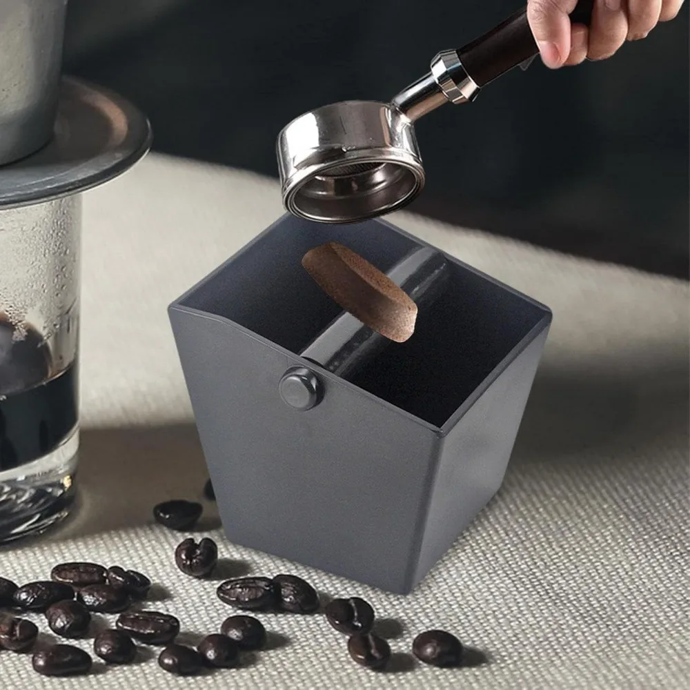 Coffee Knock Box Espresso Grounds Container ABS Bucket Anti Slip Powder Beveled Residue Barista Accessories
