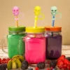 Skull Straw Cover Cap For Cup Reusable 10mm Silicone Straw Topper Compatible 30&40 Oz Tumbler With Handle Tips Lids 2
