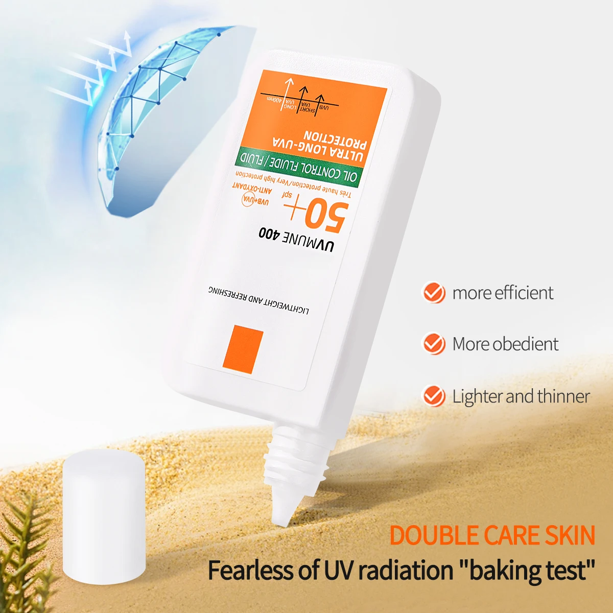 Face Sunscreen Ultra SPF50+ Body Sunscreen Anti-Imperfection Anti-Shine Invisible Fluid Waterproof Portable Sunscreen Cosmetics 3