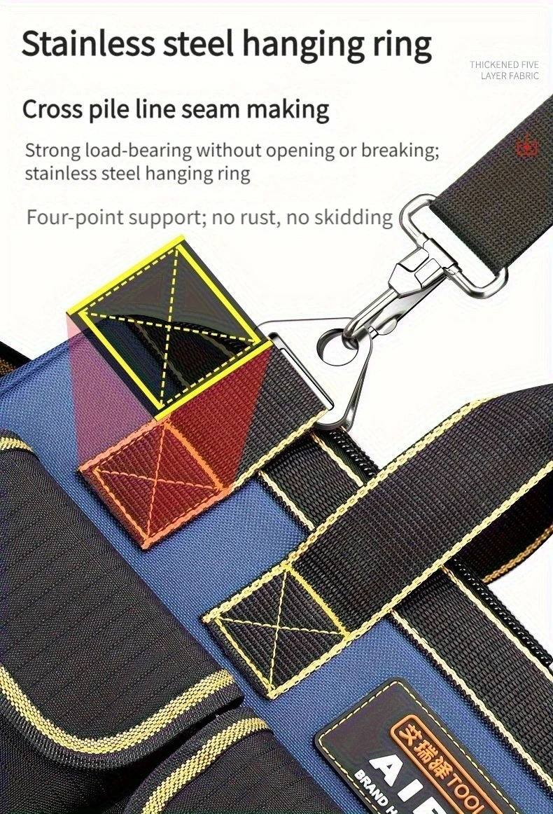 AIRAJ 다기능 도구 가방, 대용량 옥스포드 캔버스 방수 가방, 내마모성 도구 수리 보관 전기기사 가방