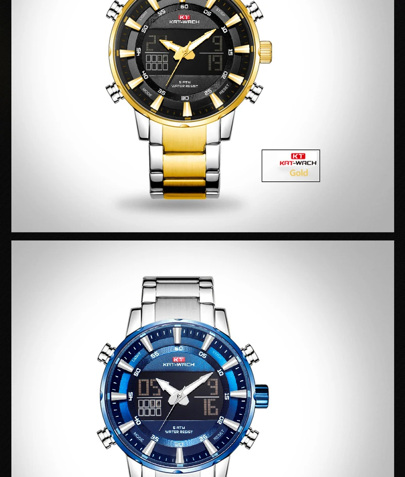 2022 Climbing Sport Waterproof Watches Men Luminous Dual Display Alarm Top Brand Luxury Quartz Watch Wholesale Relogio Masculino