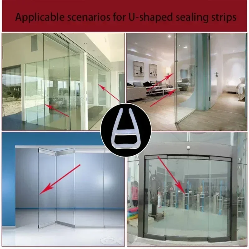2Meter Widened F/h shape silicone rubber Frameless shower room door seal strip