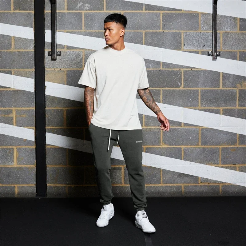 Description Picture 6 of itemMen's cotton sports pants, casual sports pants, fitness jogging, medium sports pants, printed, straight, FJGYM, running, trainin