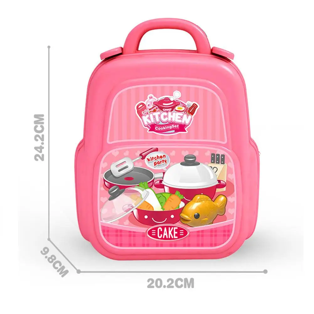 Pretend Play Toys Children Simulation Kitchen Maintenance Tools Multi-functional Intellectual Backpack Toy images - 6