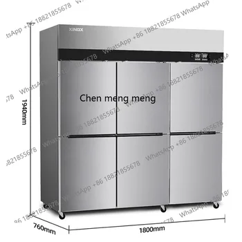 Four-door Refrigerator Commercial Air-cooled Frost-free Freezer Stainless Steel Refrigerated Freezer Dual Temperature Cabinet