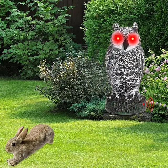 Bagoly Madárijesztő Műanyag Bagoly, Hogy A Madarak Távol Tartsák Halványan Elhalványuló Szarvú Szobor Szobrokat Kerti Udvarra Kültéri Udvarra. - Image 3
