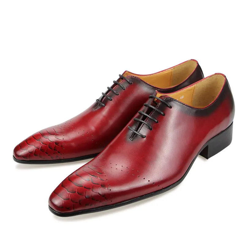 Men's Wedding Shoes Luxury Elegant Business Office Oxford Man Long Shoes Handmade Leather Shoes Traditional Casual Office Of Man