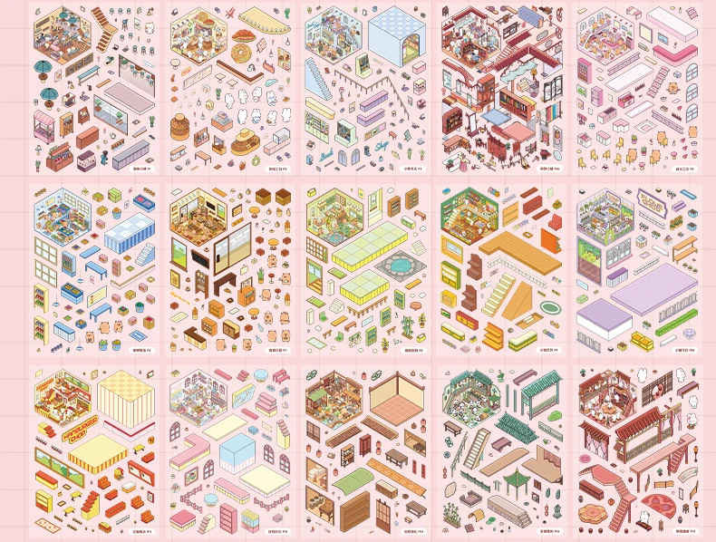 20Pcs 20in1 3D Landschaft Aufkleber Sammlung Buch Album Cartoon Szene DIY Spielzeug Spiel Festival Geburtstag Geschenk für Kind Mädchen kind – Detail 20