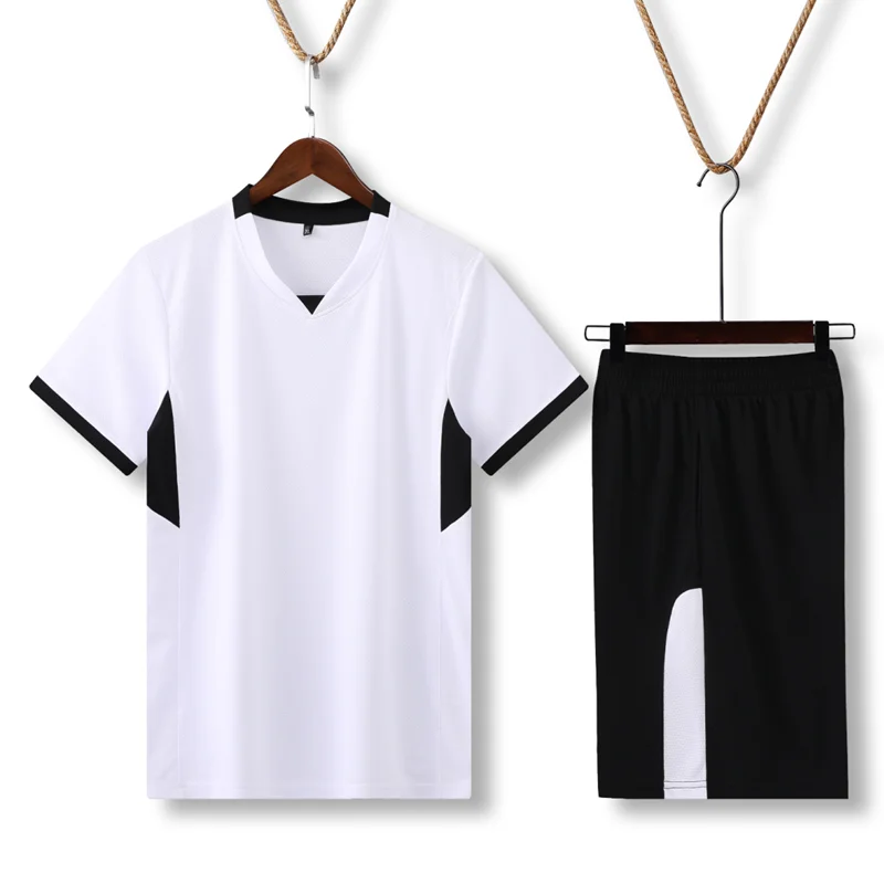 Short Sleeve Volleyball Jersey Set Mens Volleyball Uniform V-neck Shirt Two Pockets Shorts Sports Kit Training Suit Custom