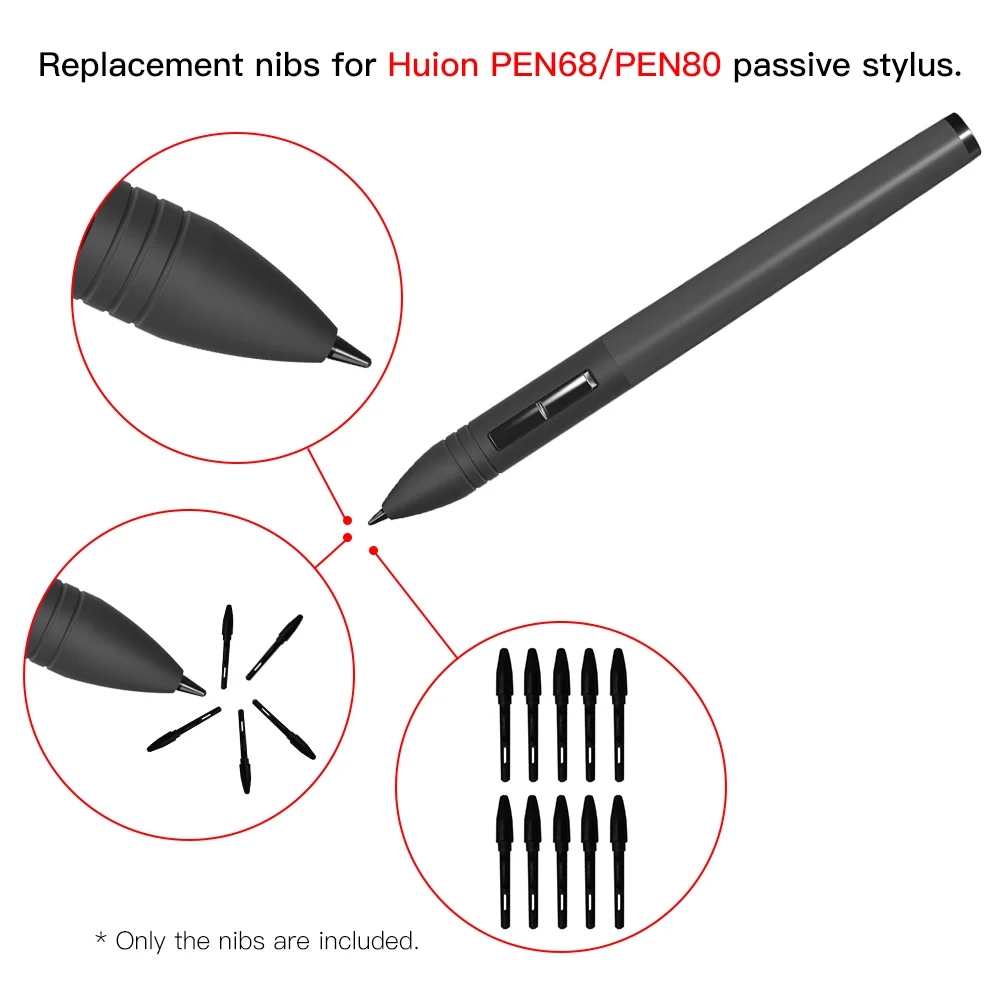 Replacement Pen Nibs Graphics Tablet Pen Nibs High  Wear-resistant Pen Nib For Huion PEN68/PEN80 PW500/PW507 PW100/PW201 images - 6
