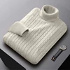 AutumnTurtleneck Knitted Sweater Outdoor Solid Color Pullover Streetwear Winter Warm Lightweight Basic twist sweaters men 3