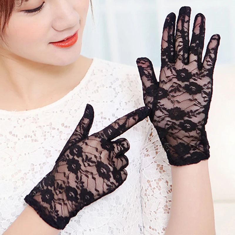 

Women High Quality Mittens Accessories Lace Gloves Full Finger Girls Paragraph Wedding Gloves Dressy Gloves New Party Sexy