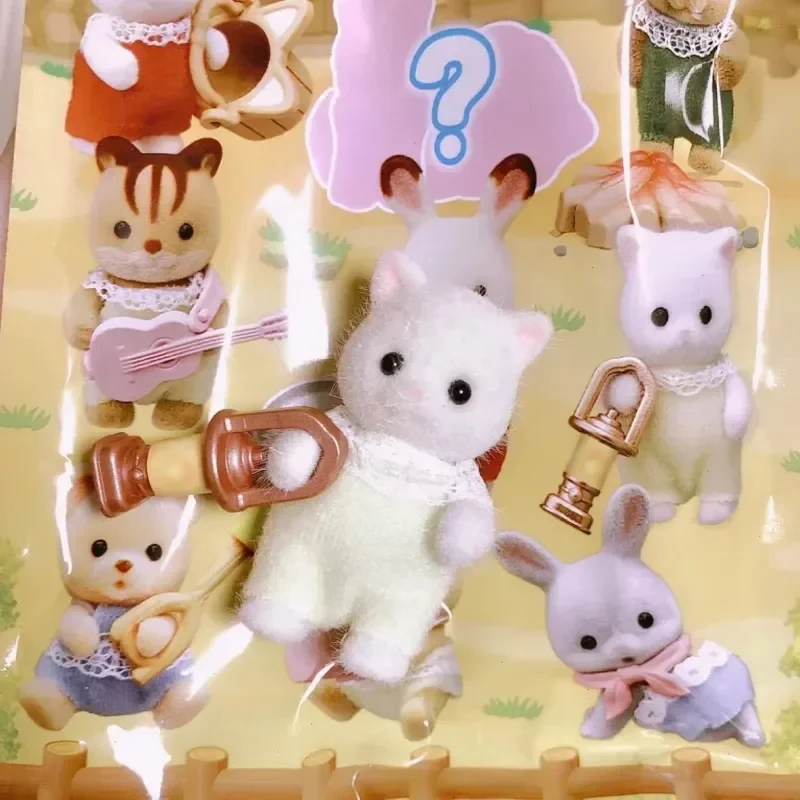 Baby Doll Figures Hot Original Sylvanian Families Model toys Baby Mini Figure Room Dress Up Cute Box Cake Lucky Bag Doll Birthday Children Gifts
