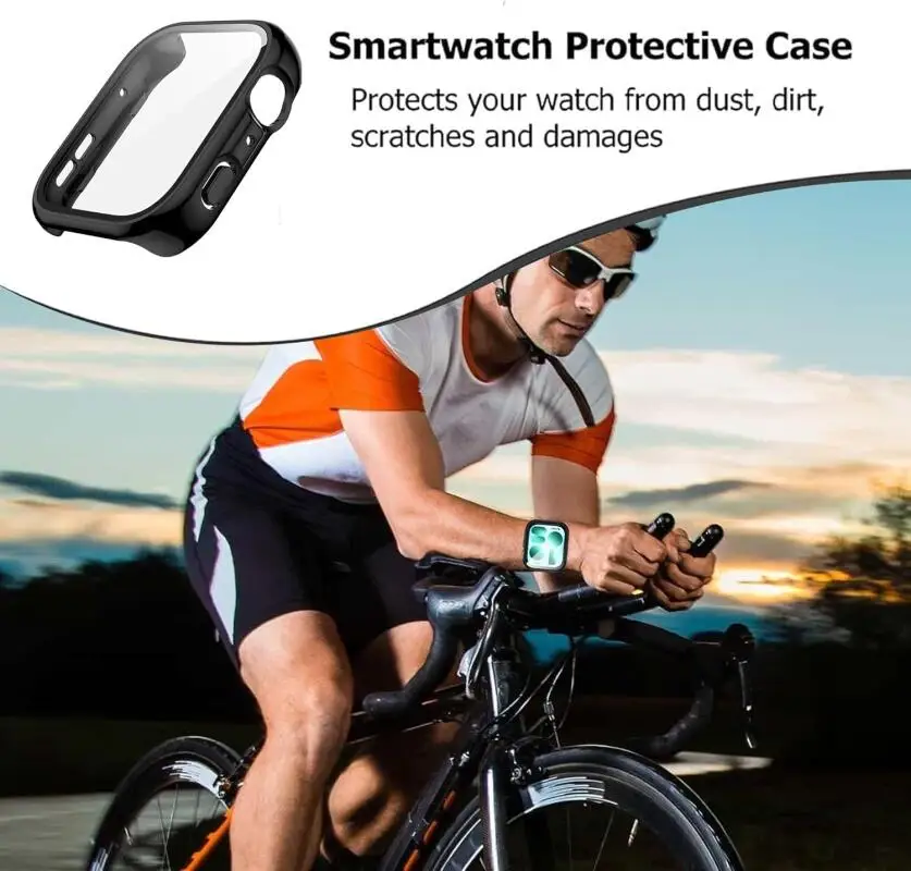 Premium Tempered Glass & Hard PC Bumper Watch Protector Case
