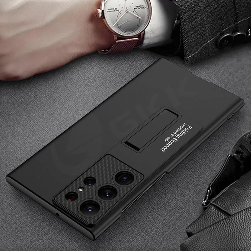 GKK Original Case For Samsung Galaxy S24 Ultra 360 Protective Case Anti-knock Matte Hard Stand Armor Cover For Galaxy S24 Ultra