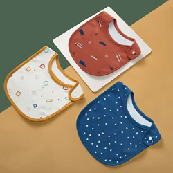 Set of 3 Waterproof Cartoon Baby Bibs and Burp Cloths (Car)