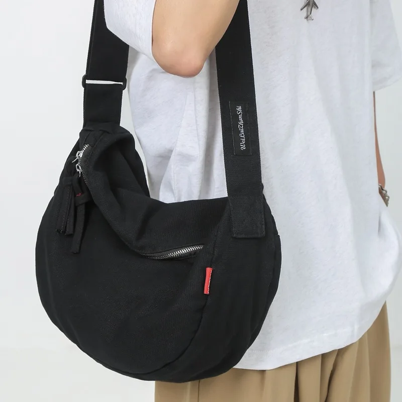 

Canvas bag female Japanese simple large capacity shoulder bag lazy college student class bag crossbody bag female