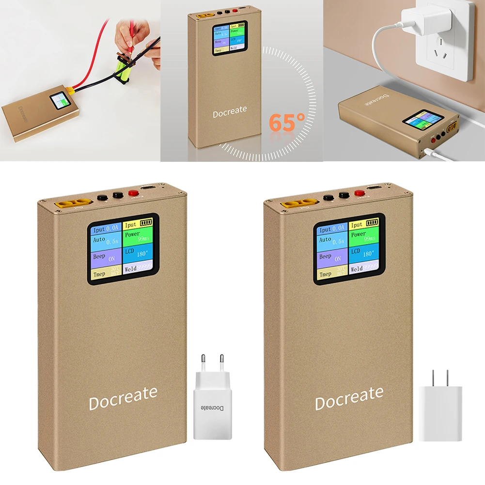 

Mini Portable Spot Welding Machine Rechargeable 1.8In LCD Color Screen Automatic/Manual Modes with Type-C Port for 18650 Battery