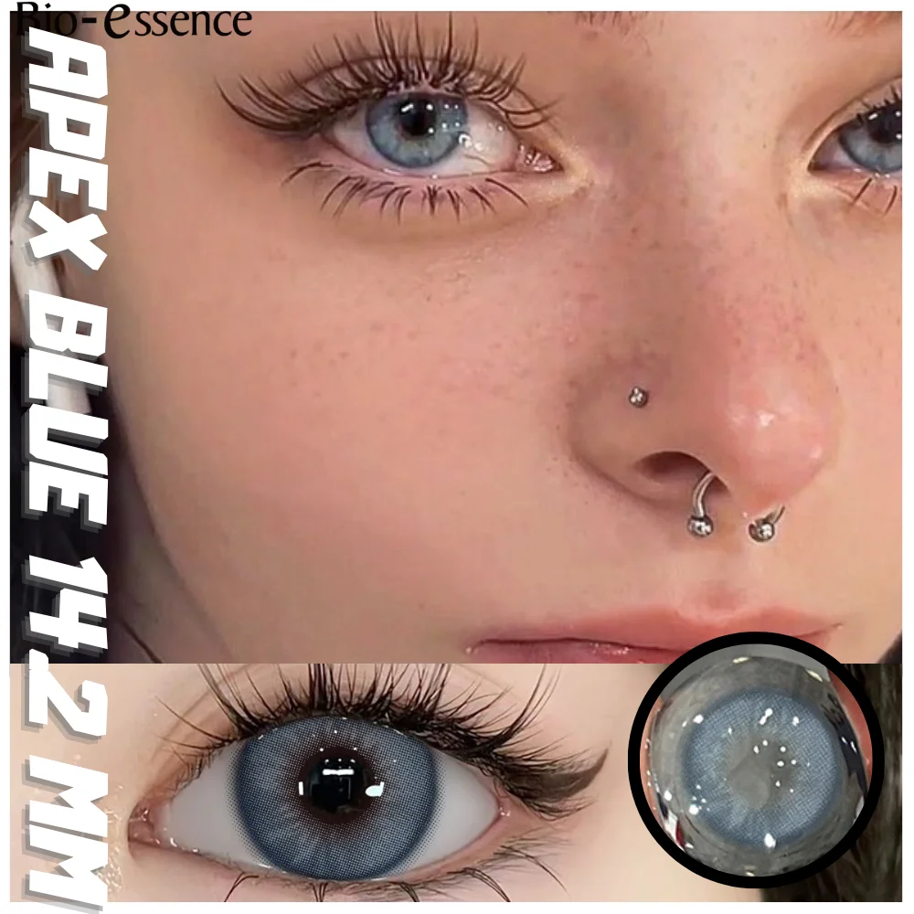 1 Pair Colorcon Colored Contact Lenses Degree Myopia Blue Eye Green Natural Eye
