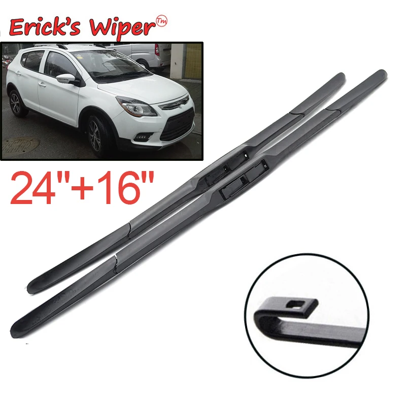 

Гибридные щетки стеклоочистителя Erick's LHD для Lifan X50 2014-2019, щетки для ветрового стекла, стеклоочистителя, щетки от дождя 24 дюйма + 16 дюймов