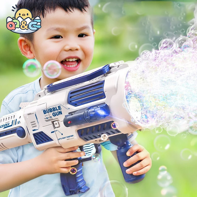 

Bubble Gun Rocket Soap Bubble Machine N-Hole Electric Space Launcher Children's Day Gift Continues To Produce Bubbles with Light