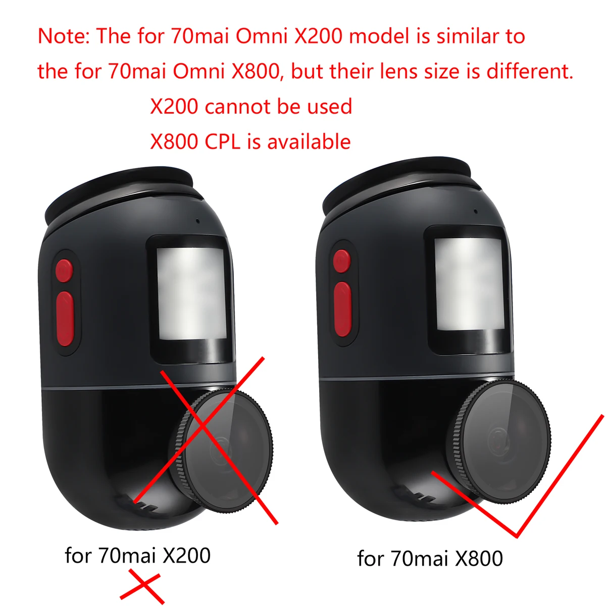 for 70mai Dash Cam 4K Omni X800 CPL Filter Reduce Glare Reflection Enhance Contrast  for 70mai Rear Cam CPL Filter — view 5