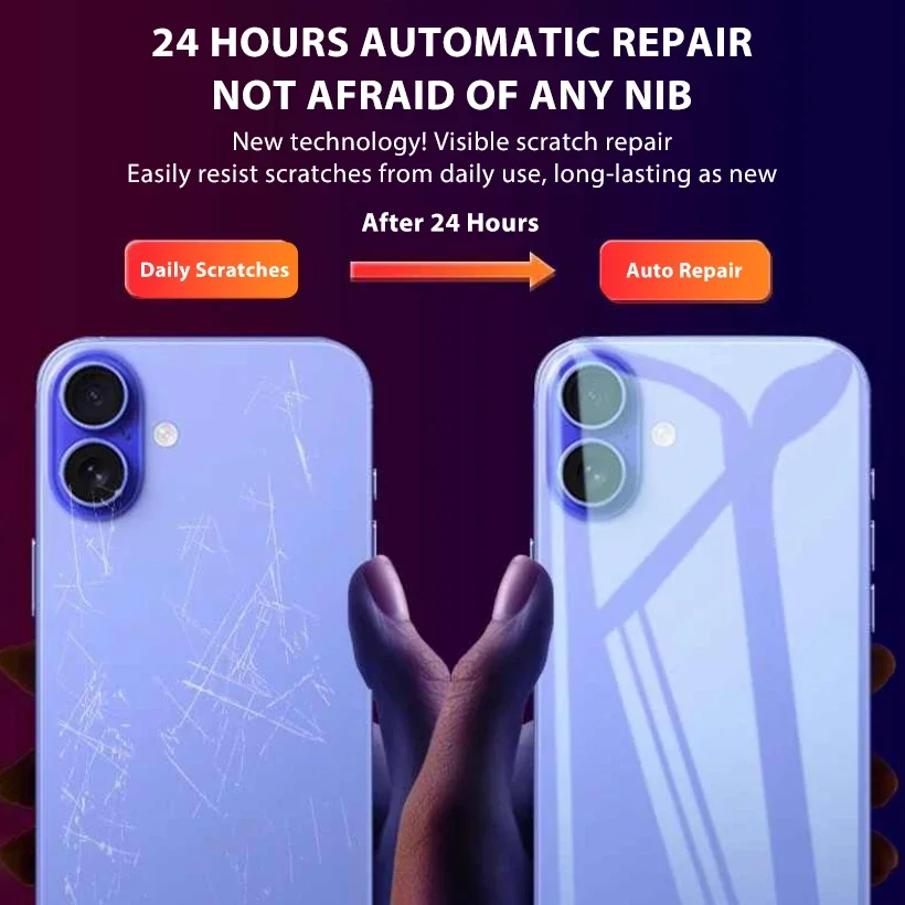 4-1Pcs Back Hydrogel Film For iPhone 16 15 17 Pro Max 13 14 12 11 XS XR 7 8 Plus Soft Clear Screen Protector Phone Accessories 4