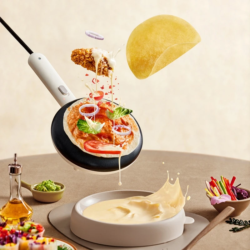 Pancake Machine Single-side Heating Crepe Maker Household Small Egg Roll Machine Cake Non-stick Coated Pancake Pan electric crepe maker