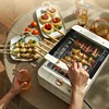 Meat Roasting Pan Skewers Machine Household Barbecue Grill Roasting Hot Pot Double-Layer Automatic Rotation Kebab Machine 4