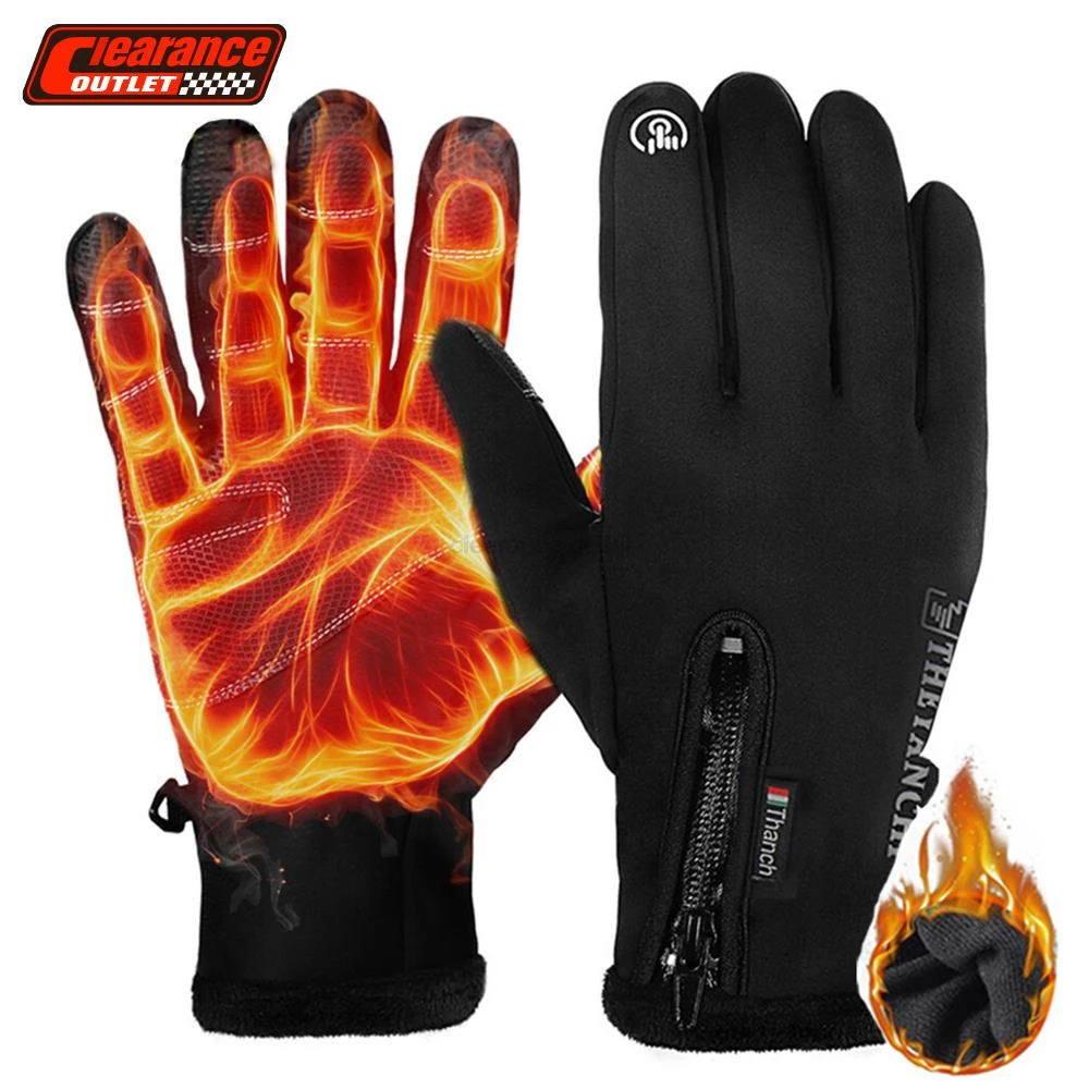 Winter Motorcycle Gloves Warm Touchscreen Full Finger Glove Waterproof Outdoor Bike Skiing