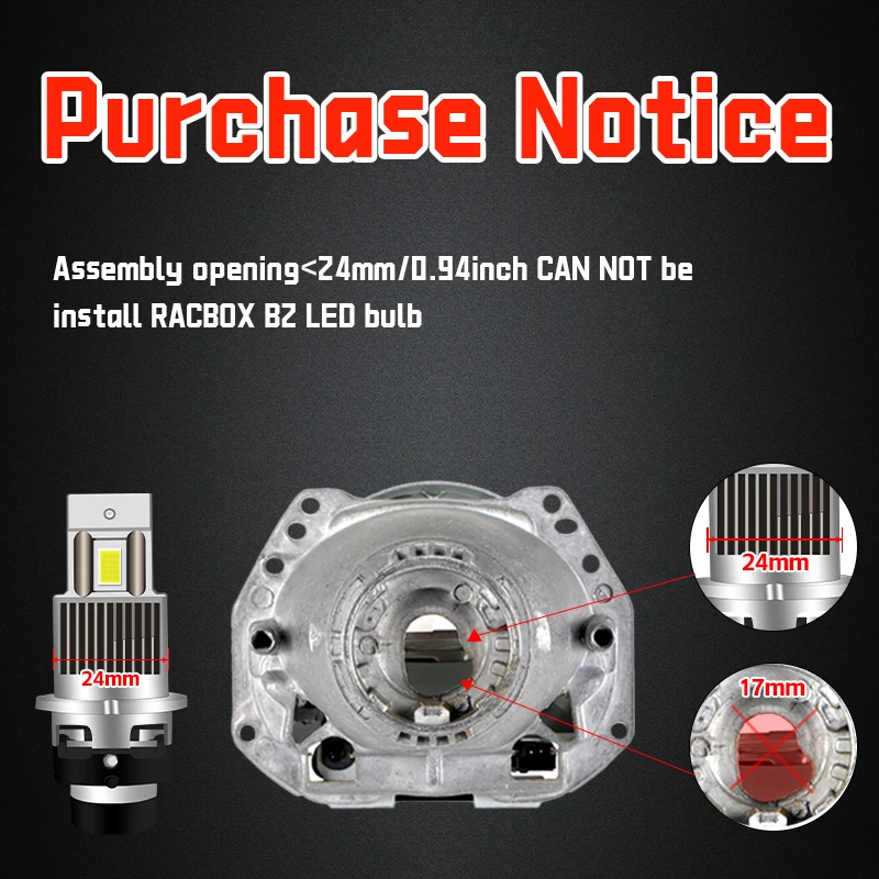 제논 HID 안정기 플러그 앤 플레이 전구 램프 냉각 선풍기, 12000LM, D2R, D2S, D2C, D4S, D4C, 100W, 6000K