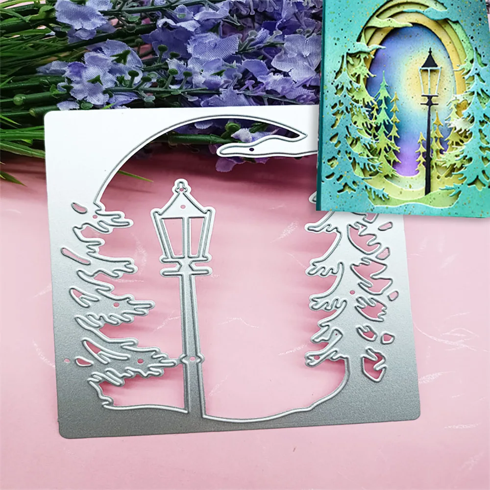 

Christmas Street Lights Cutting Dies Embossing Scrapbooking Cutter Paper Greeting Cards Metal Stamp Stencils for Decoration