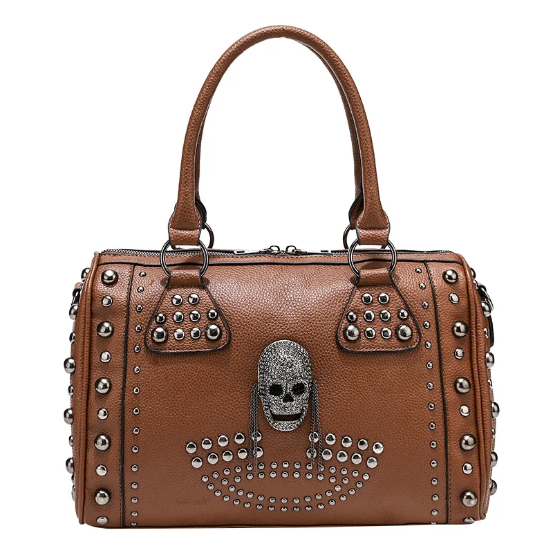 Borsa A Tracolla Donna In Pelle PU Con Borchie | Shopping Lavoro, Catena Rimovibile, 37x24x11 Cm, Capiente Per A4 E Ombrello