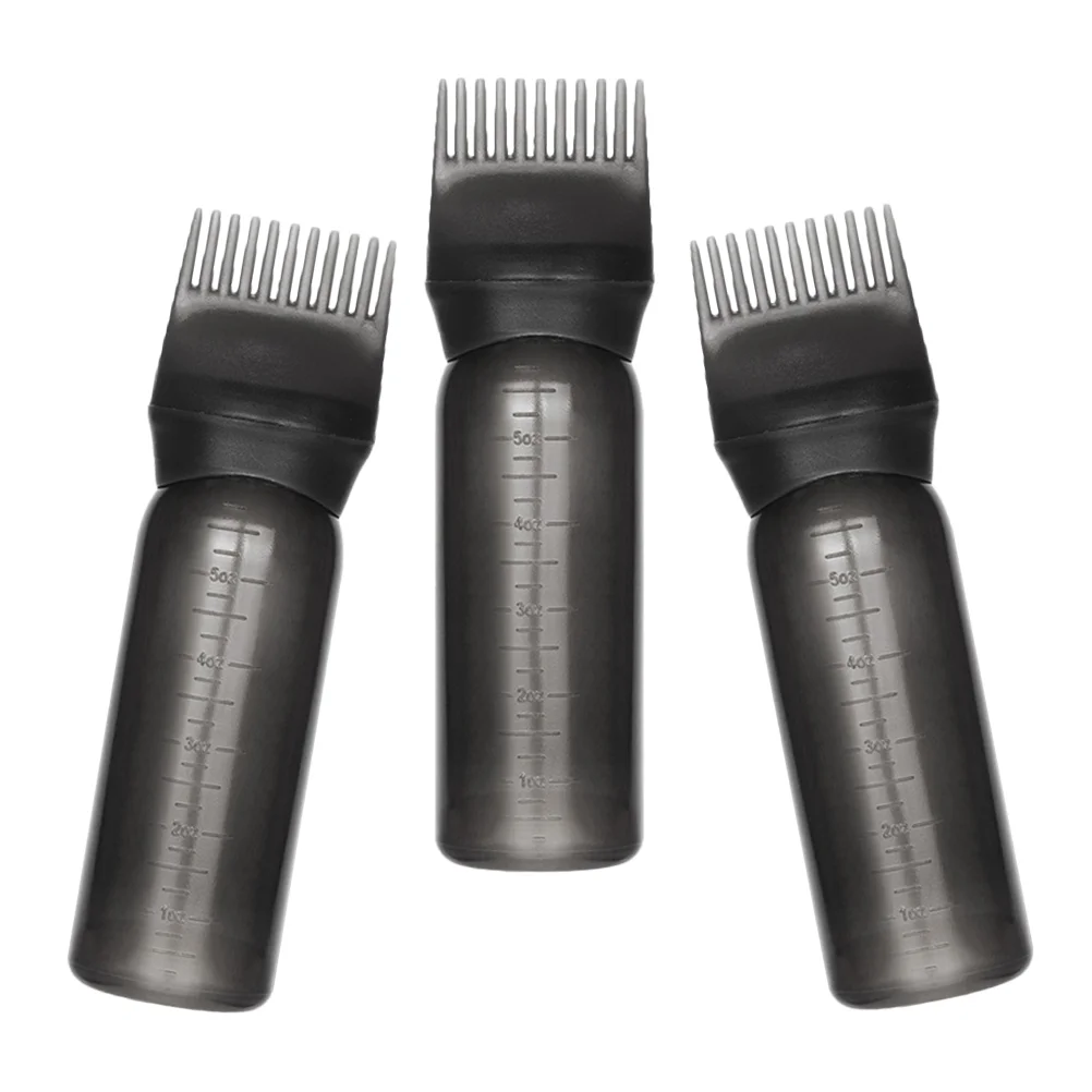 

3 pcs Hair Oil Applicator Bottle Comb Applicator Bottle Graduated Root Applicator Bottle for Hair Dye
