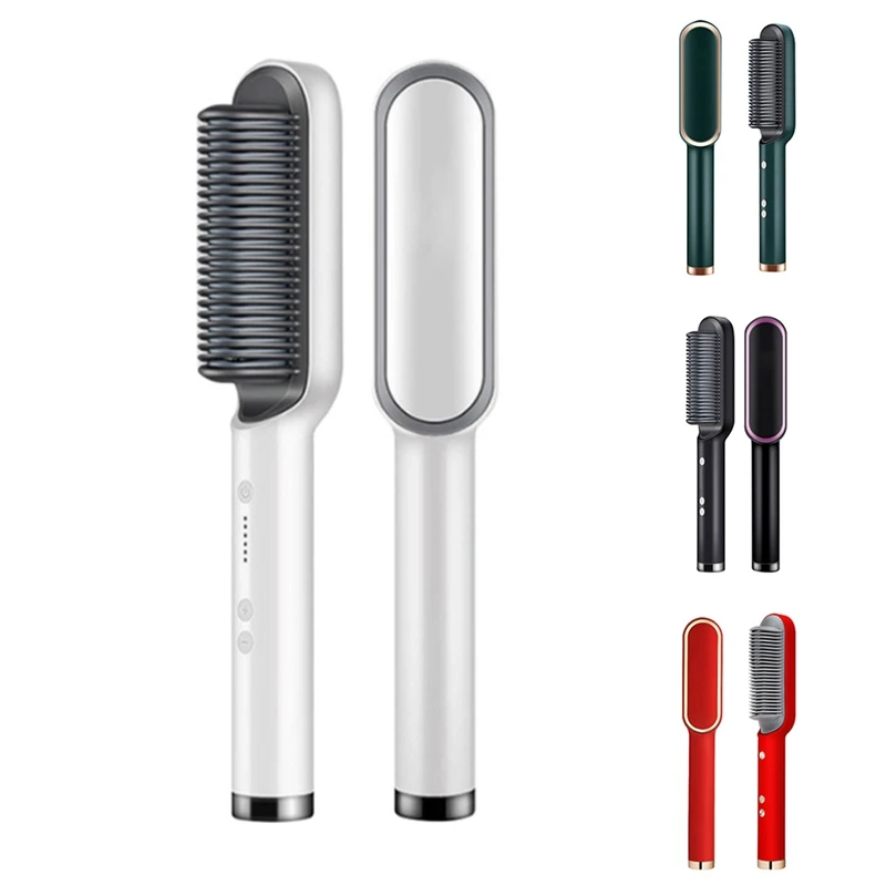Hair Straightener Combs 2 In 1 Hot Comb Professional Multifunctional Fast Heating Anti-Scald Styler Tools EU Plug