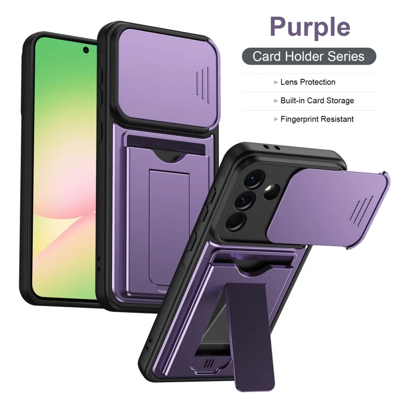 Enhanced Phone Case with Card Slot and Push Window Cover
