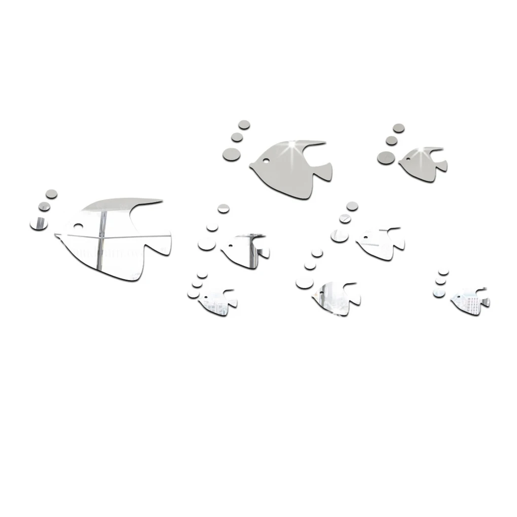Description Picture 2 of itemBubble Fish Wall Stickers Marine Fish Mirror Stickers Acrylic Mirror Self-adhesive Children's Room Kindergarten Home Decoration