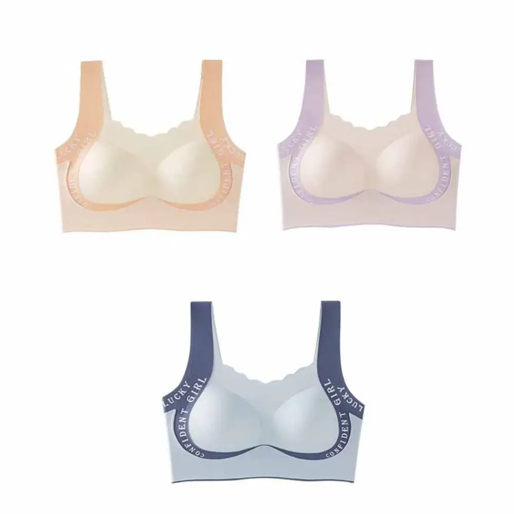 Breathable Letter Girls Wireless Bra Seamless Lingerie Teens Push Up Bra Soft Support Sweet Underwear Women Daily