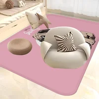Lovely Pug Dog Hallway Carpet Washable Non-Slip Living Room Sofa Chairs Area Mat Kitchen Doormat Area Rug 2