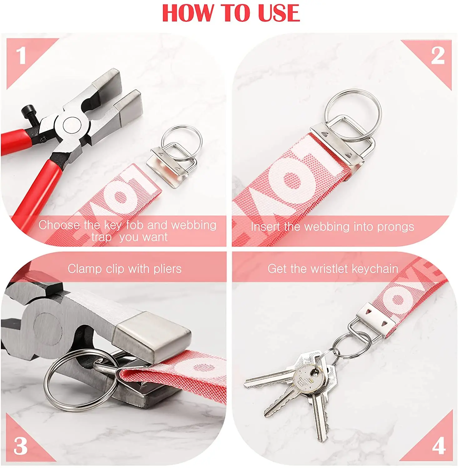 10pcs 1-inch Keychain Hardware Set Suitable For Decorations Of